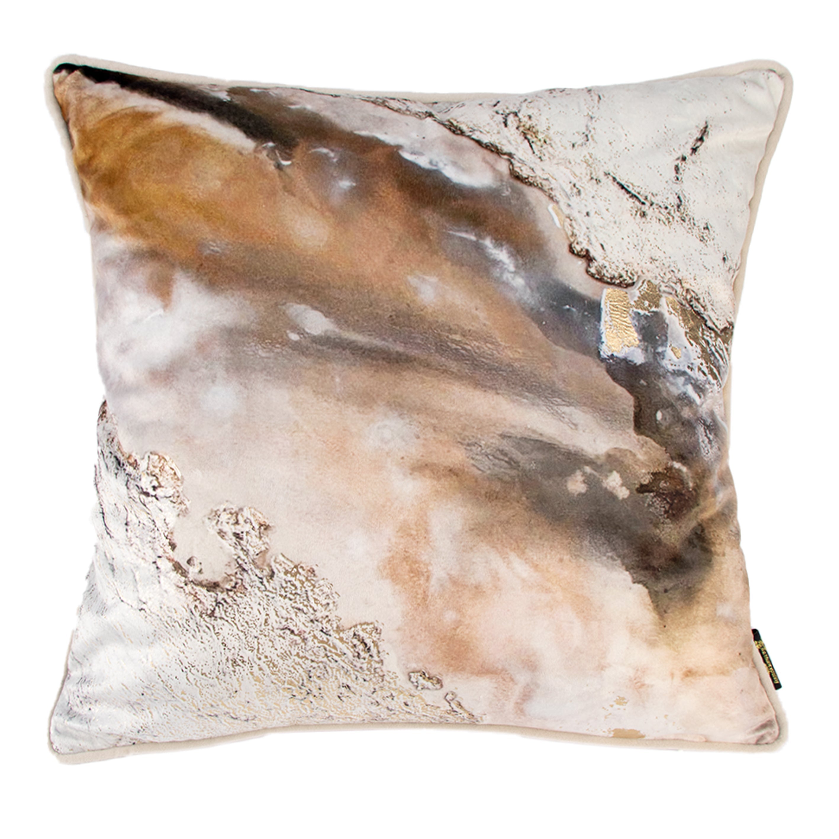 Malini Everlast Printed Spilt Caramel Square Cushion
